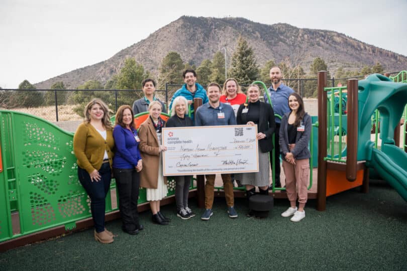 A check for $50,000 is presented to Northern Arizona Healthcare's Children’s Health Center